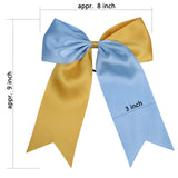 8 Inch 2 Colors Jumbo Cheerleader Bows Ponytail Holder Cheerleading Bows Hair Bow (Kelly green/Silver)