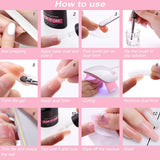 Makartt Poly Nail Extension Gel Kit with Led Lamp Nail Builder Extension Gel Trial Kit Nail Technician Clear Pink Poly Extension Gel Beginner Set, P-29
