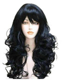 Wigbuy Black Hair Wigs Cosplay Wig Wavy Curly 24inches Long Halloween Costume girl wigs for adult Women (1B)