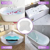 Bath Pillows For Tub, Premium 3D Mesh Breathable Bathtub Pillow, Ergonomic Comfort Spa Bath Pillows For Tub Neck And Back Support, Bath Accessories For Women & Men With Powerful Suction Cups, White