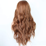 Wennisi Synthetic Wig for Women Black Ombre Brown Lace Front Wigs Long Natural Wavy Heat Resistant Hair Side Part With Natural Hairline