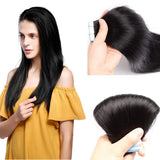 40PCS Tape In Human Hair Extensions Seamless Skin Weft Invisible Hair Extensions Double Side Tape Hightlight Balayage Long Silk Straight For Women (20'',100g/40pcs,#1B Natural Black)