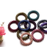 20 Pcs Spiral Hair Ties No Crease, Colorful Traceless Hair Ties, Elastic Coil Hair Ties, Matte Phone Cord Hair Ties, Waterproof Hair Coils for Women Girls