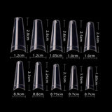 Vcedas Fake Nail Coffin Shape Long 500PCS Clear/Natural False Nails Tips Lady French Style 10 Sizes Half Cover False Nails Artificial for DIY Nail Salon Art（1000PCS）