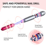 ATMOKO Electric Nail Drill, Professional Nail Drill Kit For Acrylic Nail | Portable Electric Nail File for Gel Nail | Manicure Pedicure Polishing Shape Tool with 6Pcs Nail Drill Bits | Home Salon Use