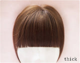10" Hair Toppers with Bangs Clips in Bob Hair Crown Topper Toupee Hairpieces for Women (Dark Brown Thick)
