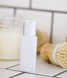 2 oz Clear Natural Refillable Plastic Squeeze Bottle with Silver Metal Disc Cap Top - (12 Pack)