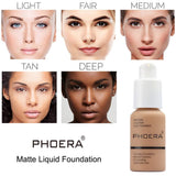 3 Pack Liquid Foundation,Matte Oil Control Concealer Foundation Cream,PHOERA Long Lasting Waterproof Matte Liquid Foundation for Women Girls (104 Buff Beige-30ml)