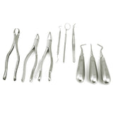 G.S - 9 PCS BASIC DENTAL EXTRACTING EXTRACTION FORCEPS ELEVATORS SET KIT BEST QUALITY