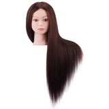 Mannequin Head, ALUOHA 26 Inches 50% Real Hair Training Head, Brown Professional Cosmetology Hairdressing Manikin Dolls Head Hair Styling Model for Hairdresser Practice with Clamp and Braid Set Style