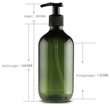 TEJAL 16oz Plastic Bottles with Pump, 8 Pack Liquid Soap Pump Bottles - Dark Green, Refillable Bottle for Cooking Sauces, Essential Oils, Bathroom, Kitchen, Office, Laundry Room, Lotions and More!