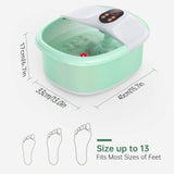 Carevas Foot Bath Massager, Heated Foot Soaker with O2 Bubbles, 14 Massaging Rollers for Tired Feet Stress Relief Home Use
