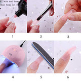 Makartt Poly Nail Gel Clear 50ML Bundle with Nail Dehydrator and Nail Primer Kit, Gel Nail Brush and nail Spatula Dual End