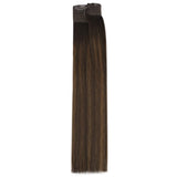 VeSunny Halo Hair Extensions Human Hair Balayage Dark Brown Ombre Medium Brown 16inch Halo Extensions Adjustable Secret Wire Hair Extensions Halo 80g