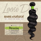 Sensationnel Unprocessed Peruvian Virgin Remy Human Hair Weave Bare & Natural Loose Deep [12"] (NATURAL BLACK)