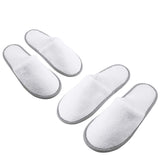 Spa Slippers, Closed Toe(12 Pairs - 6L,6M) Disposable Indoor Hotel Slippers, Fluffy Coral Fleece, Padded Sole for Comfort- for Guests, Hotel, Travel