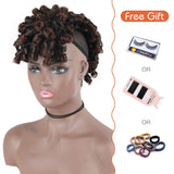 YITI Afro Puff Curly Drawstring Ponytail With Bangs Hairpieces for Black Women,Mohawk Ponytail Drawstring Kinky Curly Faux Hawk Ponytail Clip in Wrap Updo Hair Extensions (1B/33)