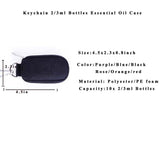 Keychain Essential Oil Carrying Case Holds 10 Bottles 2ml&3ml for Travel or Home Storage Shockproof Padded Thick Foam Inside with Six Colors(Black)