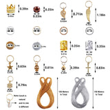 200 Pieces Deadlocks Beads Hair Jewelry Decoration Accessories Metal Hair Cuffs Gold Silver Aluminum Hair Coil Wooden Beads and 200 M Metallic Cord for Braiding Hair Pendant Charms