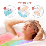 ULEEN Rainbow Bath Bomb Gift Set, 4PCS Large Rainbow Bath Bombs for Kids Women with Cloud Fizzies Bubble Natural Ingredients, Skin Moisturize SPA,Handmade Christmas Gifts for Her,Kids,Wife,Girls(4PCS)