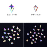 100pcs Glass Kite Flatback Crystals Design Nail Art Diamond Decoration Stones 2 Sizes Mix