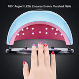 MORFORU 80W UV LED Nail Dryers Light Gel Polish Curing Lamps with 36 Light Beads 4 Time Setting Smart Sensor (Blue)