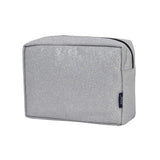 Silver Glitter NGIL Large Cosmetic travel Pouch