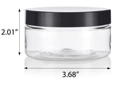 Clear PET Plastic (BPA Free) Refillable Low Profile Jar - 8 oz (6 pack) + Spatulas