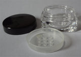 10-gram Square Sifter Jars with Black Cap, Box of 6 for mineral makeup powders