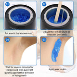 Wax Warmer Hair Removal, Oakeer Waxing Kit Painless Hair Removal for Women Men with 5 Bags Hard Wax(1.1lb/17.6oz)