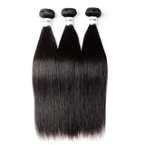 18 20 22 Brazilian Virgin Hair Straight 100% Unprocessed Human Hair Hair Extensions Natural Color (18 20 22, Black)