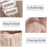 24 Inches 145G Clip In On Hair Extensions Long Straight Curly Synthetic Hair 8 PCS 18 Clips Thick Full Head Hair Pieces Colorful Highlight Ombre For Women (24''-Curly,silver grey)