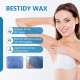 Bestidy Hard Wax Beans, Bagged 500g/1000g, Wax Beads for Hair Removal, Women Men, Home Waxing for All Body and Brazilian Bikini Areas (blue) (500g)