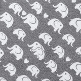 Reversible Baby Bottle Drying Mat, 16 Inch x 18 Inch, Grey Elephant Print