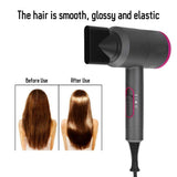 1800W Professional Hair Dryer, 6Types Powerful Constant Temperature Hair Dryer Low Noise with Ionic Conditioning - Powerful, Fast Hairdryer Styling Dryer Hairdryer, 3 Speeds, 2 nozzles(pink)