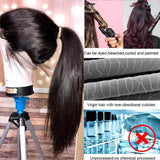 QTHAIR 14A 4x4 Lace Closure Wigs Straight Lace Front Wigs Human Hair With Baby Hair (12inch, 150% Density) Straight Hair Wigs For Black Women Natural Color