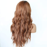 Wennisi Synthetic Wig for Women Black Ombre Brown Lace Front Wigs Long Natural Wavy Heat Resistant Hair Side Part With Natural Hairline