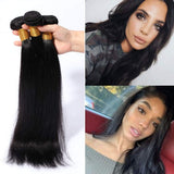 100% Unprocessed Brazilian Virgin Hair Extensions Human Hair Bundles Straight Human Hair Weft Weave Grade 7A Natural Hair #1B Natural Black 24'' 100g