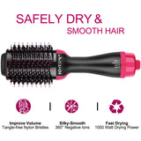 Hair Dryer Brush Blowout Brush - Hot Air Brush by BONTIME, 3-IN-1 Hair Dryer Volumizer, Negative Ions Hair Dryer & Styler for All Hair Type, Get Salon Blowouts at Home,Black