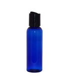 WM (Bulk Pack of 24) 2 oz Blue Travel Refillable, Empty PET Plastic Bottles w/Black Press Disc Top. DIY travel, hydration, aromatherapy, arts & crafts, and more (Blue)