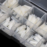 krofaue 1000PCS French Style False Nails Tips Half Cover Acrylic Gel Fake Tip With Box for Nail Art Salons and Home DIY (Natural+Clear)