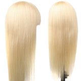 613 Blonde Straight Human Hair Wigs with Bangs Machine Made Wigs Brazilian Virign Straight Wigs 20 Inch Honey Blonde Human Hair Wigs 150% Density