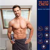 No Hair Crew Intimate/Private At Home Hair Removal Cream for Men - Painless, Flawless, Soothing Depilatory for Unwanted Coarse Male Body Hair, 100ml