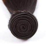 1B/30 Ombre Brazilian Hair Straight 1 Bundle Black to Dark Brown Silky Straight Human Hair Extensions (1 Bundle 22", 1B/30)