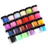 Acrylic Powder, QIKI 24 Colors Nail Acrylic Powder Sets Art Tips UV Gel Powder Design Decoration 3D Manicure
