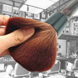 Large Hair Cutting Neck Duster Brush Professional Soft Barber Hair Sweep Brush Natural Fiber Wooden Handle Salon Cutting Kits (Long-Handle)…