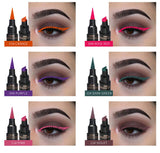 Eyeliner Stamp - BELLESKY Colorful Dual Ended Winged Eyeliner Stamp Long Lasting Waterproof and Smudgeproof Liquid Eyeliner Easy to Use for Beginner or Makeup Artist (10 mm, 10 Colors Set)