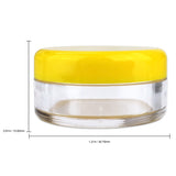 (Quantity: 100 Pieces) Beauticom 5G/5ML Round Clear Jars with YELLOW Lids for Scrubs, Oils, Toner, Salves, Creams, Lotions, Makeup Samples, Lip Balms - BPA Free