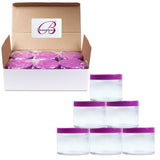 Beauticom 4 oz. (120g /120ML) (Quantity: 6 Packs) Thick Wall Round Leak Proof Clear Acrylic Jars with PURPLE Lids for Beauty, Cream, Cosmetics, Salves, Scrubs