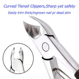 Precision Toenail Clippers for Thick or Ingrown Toenails, Sharp Stainless Steel Nail Cutter, Best Nail Clipper & Pedicure Tool for Seniors (Black/Roud)